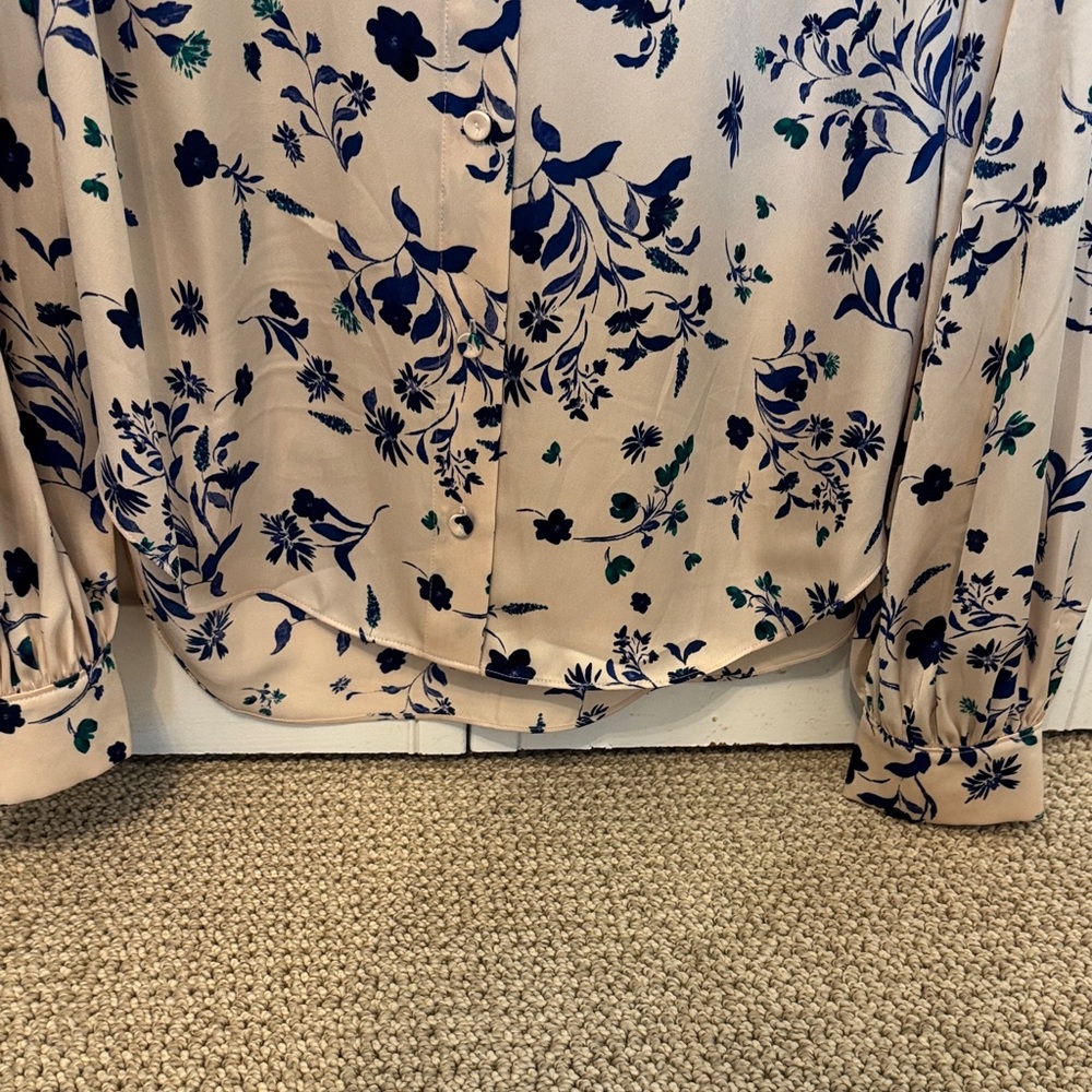 Favorite Daughter Cream Blouse with Navy & Green Floral Print - Picture 5 of 6